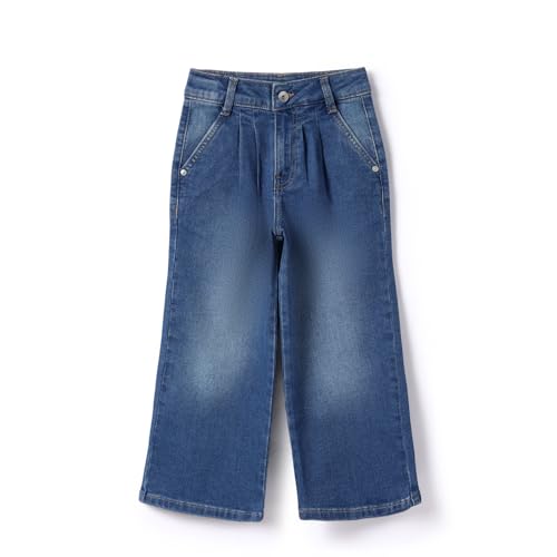 United Colors of Benetton Girl's Wide Leg Jeans (25A4DENCG103I901_Blue
