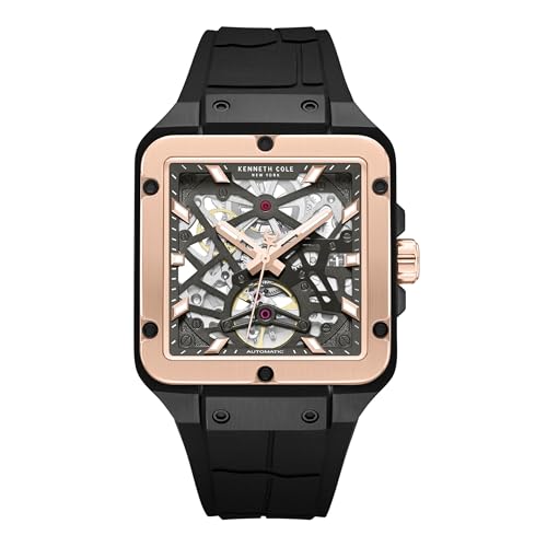 KENNETH COLE Automatic Drop 2 Gun Round Dial Men's Watch | Silicon Strap Material | Watches for Man | Watches for Men Analog - KCWGZ0065403MN