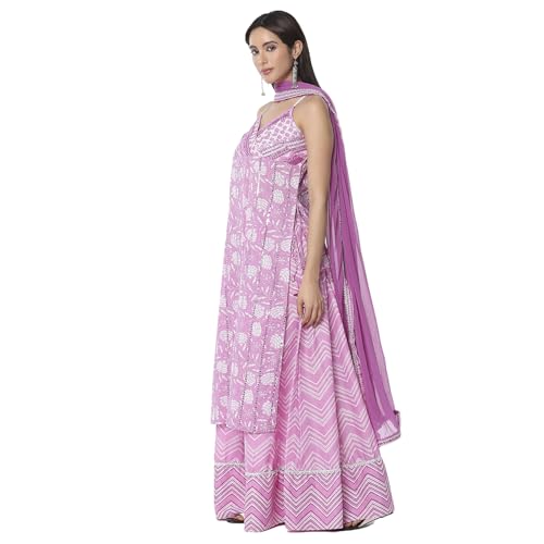 BIBA Women's Pure Cotton Kurta Set (SKDJAPUD10736SS25PNK_Pink