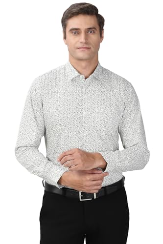 Men White Regular Fit Full Sleeves Formal Shirt