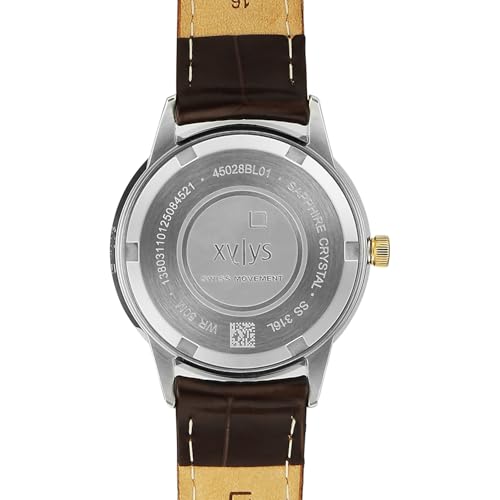 Xylys Waltz-L with Analog with Date Quartz Silver Dial Two Toned Leather Strap Watch for Women - 45028BL01E