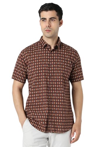 Van Heusen Men's Slim Fit Shirt (VDSHESLFP01377_Brown