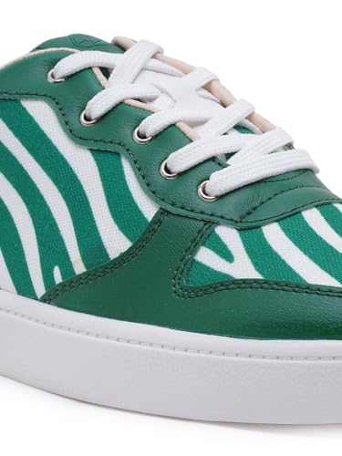 THE QUIRKY NAARI Green - Z Sneakers in Playful Pattern | Green | 5 UK