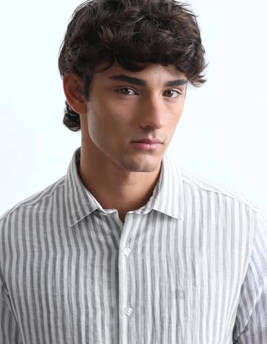 Flying Machine Vertical Striped Slim Fit Shirt