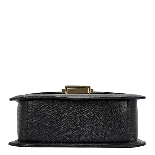 Da Milano Leather Black Satchel Bag for Women (01019SOL)