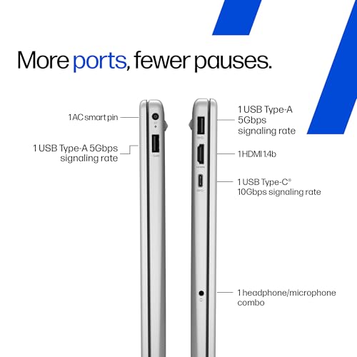 HP 14, Intel Core Ultra 7 155H (16GB DDR5, 512GB SSD), Micro-Edge, Anti-Glare, FHD, 14''/35.6cm, Win11, M365* Office24, Silver, 1.4kg, ep1151TU, FHD Camera, Backlit Laptop