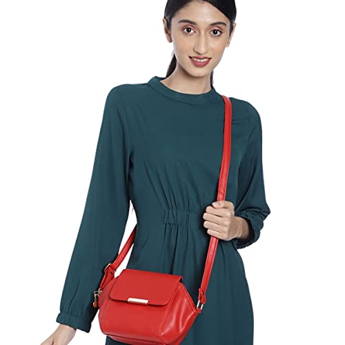 ACCESSHER stylish trendy Red Solid Sling Bag for girls and women