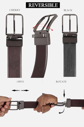 Men Maroon Textured Formal Belt