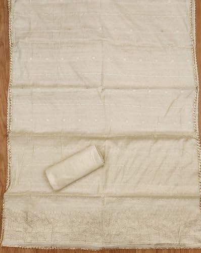 Leeli Peeri Designer Women's Chanderi Jacquard Embroidery Unstitched Salwar Suit Dress Material