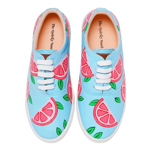 THE QUIRKY NAARI Handpainted Grape-Scape Sneakers to add a Juicy pop of Fun to Any Outfit | 6 UK