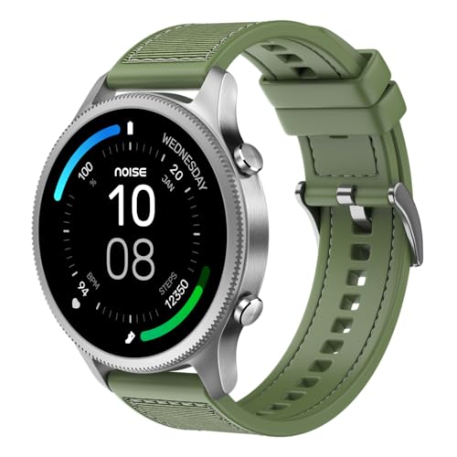 NoiseFit Halo Limited Edition 1.43" AMOLED Display, Bluetooth Calling Round Dial Smart Watch, Premium Metallic Build, Always on Display, Smart Gesture Control, 100 Sports Modes (Jade Alloy)