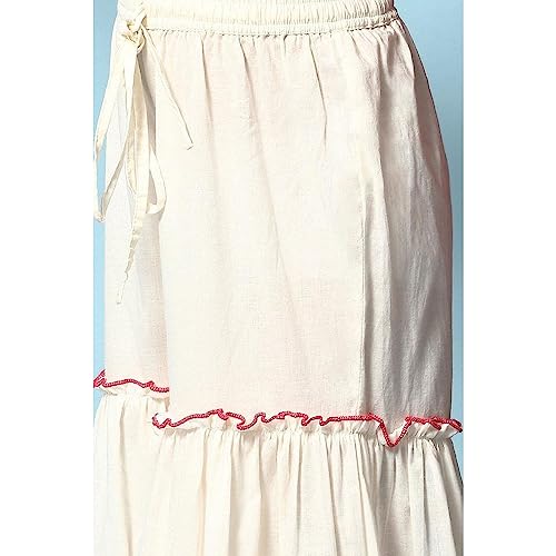 BIBA Printed Cotton Straight Fit Girls Kurta Sharara Dupatta Set (STRAWBERRY PINK, 10-11Y)