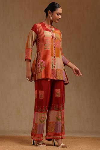Soch Womens Multicolour Crepe Botanical Print Co-Ord Set