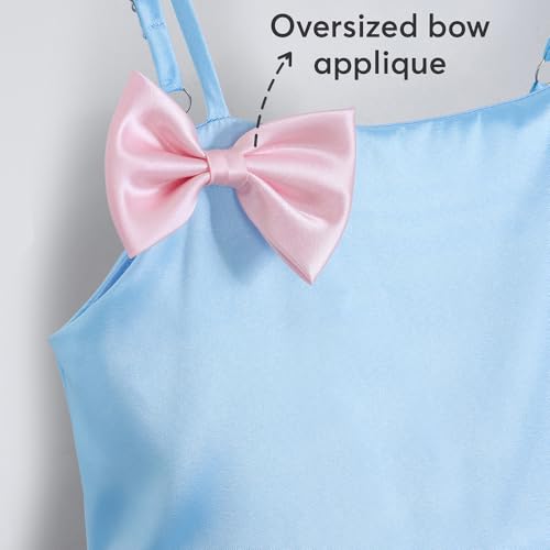 Hopscotch Girls Bow Applique Dress with Headband in Blue Color for Age (2-3 Years)