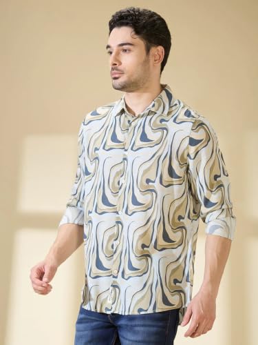 Being Human Blue Regular Fit Regular Collar Men's Shirt
