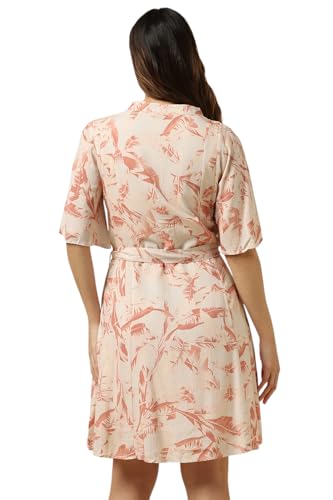 Allen Solly Women's Viscose Modern Mid-Thigh Length Dress (AHDRARGH377273_Beige