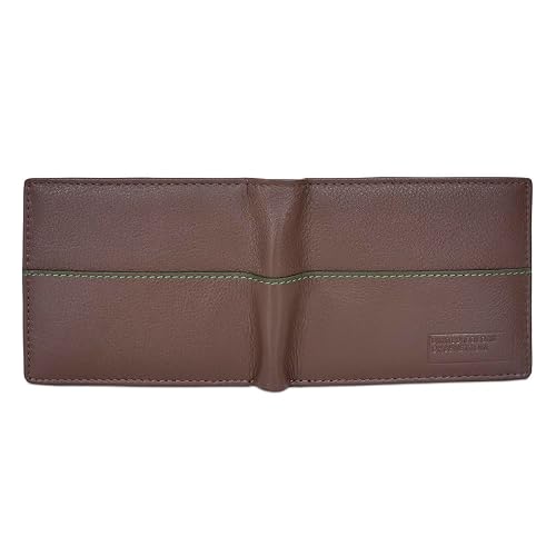 UNITED COLORS OF BENETTON Guntero Leather Passcase Wallet- Brown, No. of Card Slot : 12