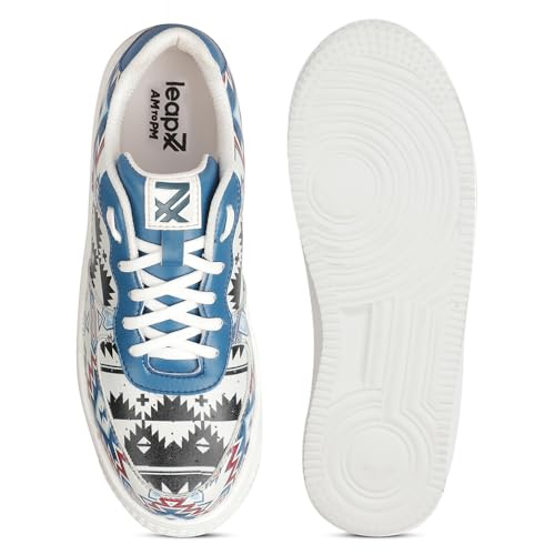Liberty Leap7x MJH-L09 Printed Sneakers for Women with PVC Upper | EVA Sole Casual Shoes with Lacing | Comfortable Footbed | Memory Foam Insole | Lightweight, Stylish & Modern (White - 4)