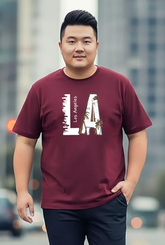 Khakey Men's Round Neck Half Sleeve Pure Cotton Plus Size T-Shirt| Maroon, Black, Charcoal Melang Tshirt | Pack of 3