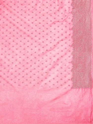 Kalyan Silks Black & Silver Buttas Pink Saree