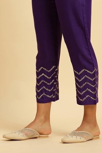 W for Woman Magenta Pink Ombre A-Line Kurta, Pants And Dupatta Set (Size: L)-23AUWS19959-122259