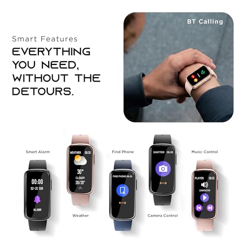 Pebble Newly Launched Premium Fitness Band | Activity Tracking | Sports Modes | Health Tracking | Sleek Display | Lightweight - Jet Black