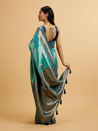 MOHEY Women's Green Art Silk Zari Weave Saree (Green)
