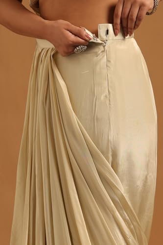 Soch Womens Beige Net Ready to Wear Saree