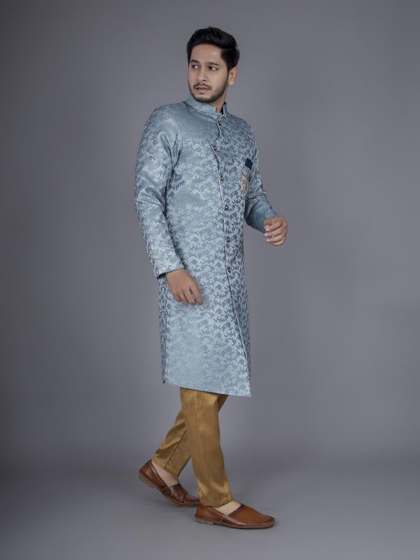 XEPON Mens Ethnic Wear SKY Traditional Indo Western Set (Size, S Size)