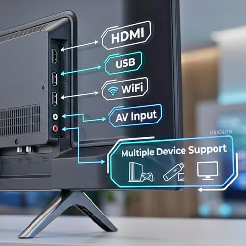 UNICRON 24 Inch Android Smart TV, HD LED Television with Bazeless Design, 30 Watt Sound Speaker, WiFi Enabled & IPS A+ Display Panel HDR Support, Netflix, Prime Compatible