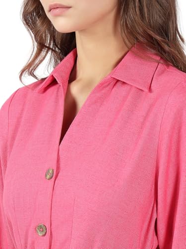 Vero Moda Women's Fit and Flare Pink Dress