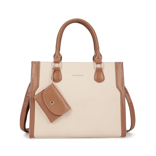 Fastrack Ivory Edge Satchel | Faux-Leather Women's Handbag | Dual Carry with Detachable Strap | Structured Tote with Envelope Charm