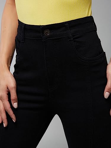 Miss Chase Women's Bootcut High Rise Regular-Length Stretchable Denim Jeans (MCSS18DEN02-19-334-26, True Black, 26)