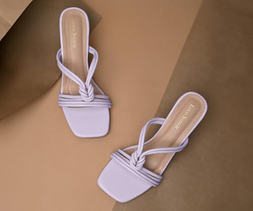 LOUIS STITCH Women’s Slip-On Pointed Heel Sandals | Open Toe Purple Stylish Stiletto Heel Sandal for Ladies, Fashionable Sandal | LSOF-LDPH-CKPR | UK-6