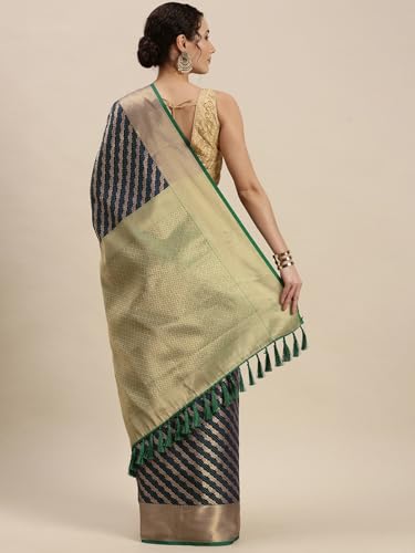 Panzora Women's Banarasi Silk Woven Zari Work Saree With Unstitched Blouse Piece