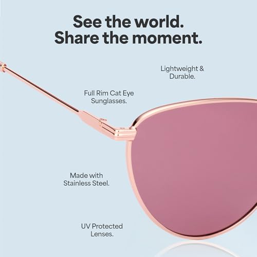 Full Rim Cat Eye Stylish & Premium Sunglasses | Polarized and 100% UV Protected | Women | Narrow | JJ S70011
