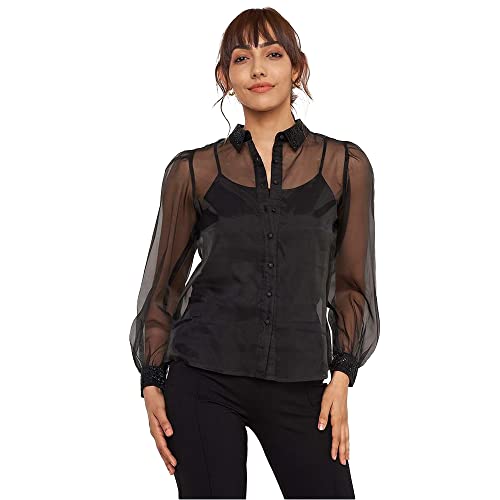 AND Women's Regular Fit Tunic Shirt (FW22AG076TOG_Black M)