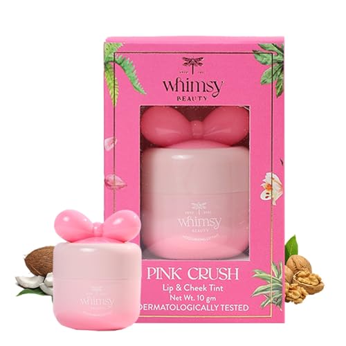 Whimsy Beauty Pink Crush Lip and Cheek Tint for Kids and Pre-Teens, Soft Blendable Colour with Lightweight Cream Texture, Long Wear Finish (4 to 16 years) Organic, Natural, Chemical Free, 10 gms
