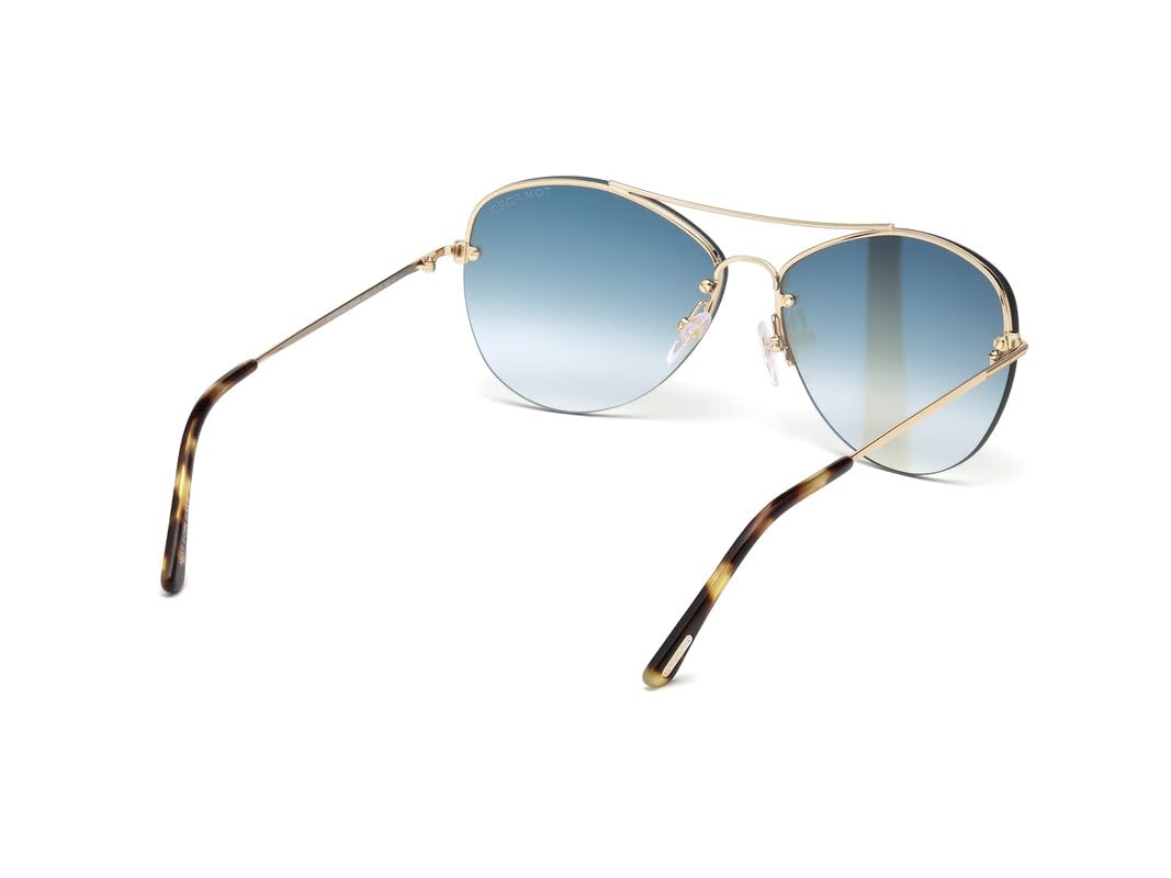 Tom Ford UV Protected Gold Aviator Half rim Sunglasses for Men - FT0566 60 28W