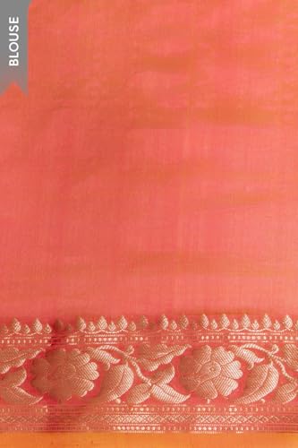 Taneira Women Pink Silk Viscose Banaras Cutwork Saree with Unstitched Blouse Piece (SAPH01AA9884-Pink)