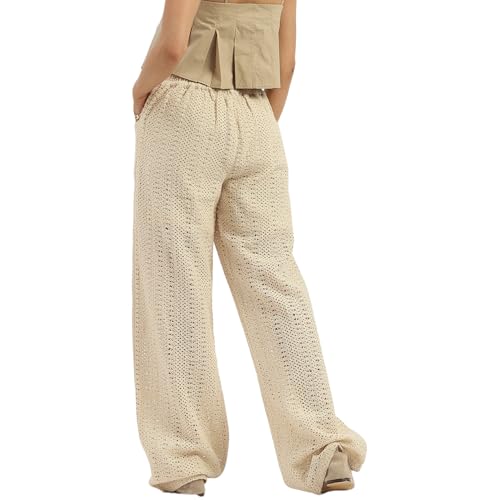 United Colors of Benetton Women's Wide Leg Trousers (25P4WVNBT186I901_Beige