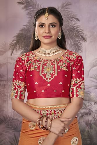 MANOHARI Banarasi Silk Woven Saree With Heavy Embroidery Blouse Piece_Mn1873-1 - Women, Yellow