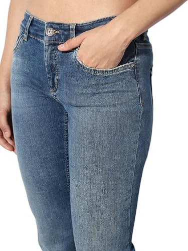ONLY Women's Low Rise Flared Jeans Medium Blue Denim