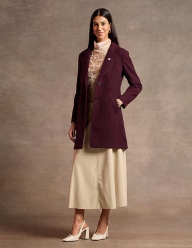 U.S. POLO ASSN. Longline Solid Felt Jacket (UWAW24JCK163_Purple_XL)
