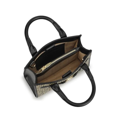 Da Milano Leather Tote Bag for Women - Black (LB-4387A-M)