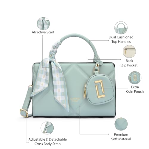 Lavie Luxe Women's Quaro26 Horizontal Small Satchel Handbag | Satchel Bag For Work | Ladies Purse | Stylish Shoulder Bag | Gift For Women