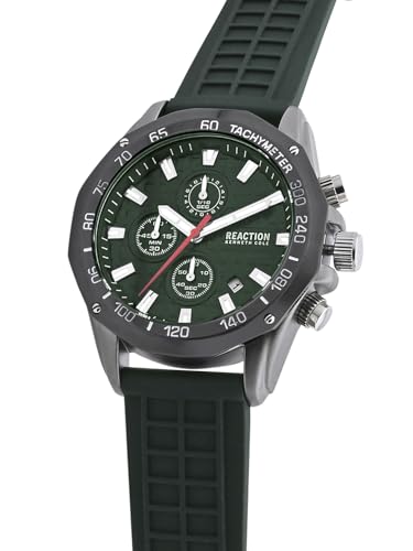 Kenneth Cole Reaction Chronograph Army Green Dial Watch for Men - KRWGO0070703