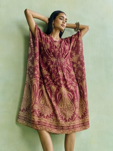 Aarke Ritu Kumar Maroon Rayah Kaftan
