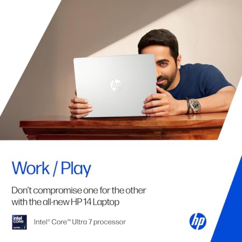 HP 14 Laptop, Intel Core Ultra 7 155H (16GB DDR5, 512GB SSD) FHD, Anti-Glare, Micro-Edge, 14''/35.6cm, Win11, M365 Basic(1yr)* Office24, Silver, 1.4kg, EP1151TU, Backlit, HD Camera w/Shutter