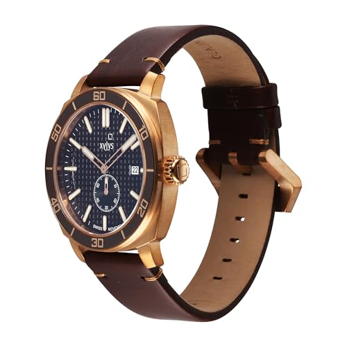 Xylys Patina Quartz Analog Brown Dial Brown Leather Strap Watch for Men